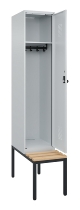 C+P Spind Evolo PLUS 0490507-32 mit Bank 3 Abt.400mm Drehriegel (HxBxT) 2120x1200x815mm 9016/3015