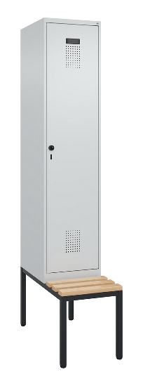 C+P Spind Evolo PLUS 0490507-32 mit Bank 3 Abt.400mm Drehriegel (HxBxT) 2120x1200x815mm 9016/3015
