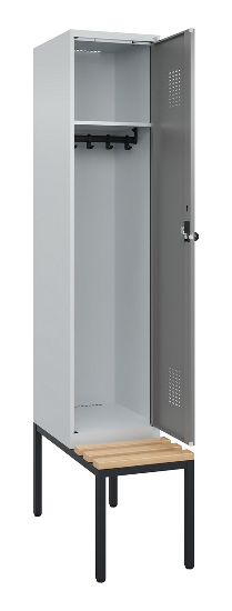 C+P Spind Evolo PLUS 0490507-32 mit Bank 3 Abt.400mm Drehriegel (HxBxT) 2120x1200x815mm 9016/3015