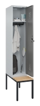 C+P Spind Evolo PLUS 0490507-32 mit Bank 3 Abt.400mm Drehriegel (HxBxT) 2120x1200x815mm 9016/3015