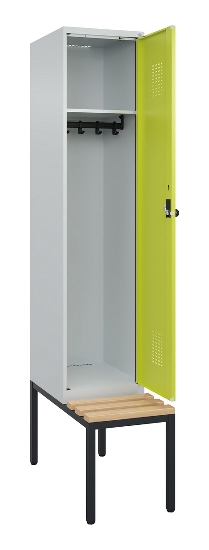 C+P Spind Evolo PLUS 0490507-32 mit Bank 3 Abt.400mm Drehriegel (HxBxT) 2120x1200x815mm 9016/3015
