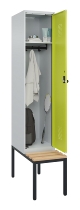 C+P Spind Evolo PLUS 0490507-32 mit Bank 3 Abt.400mm Drehriegel (HxBxT) 2120x1200x815mm 9016/3015