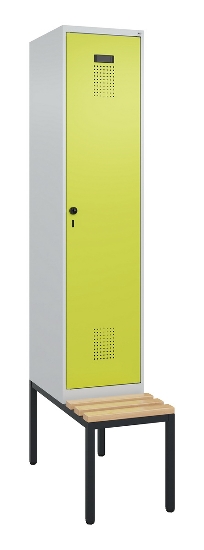 C+P Spind Evolo PLUS 0490507-32 mit Bank 3 Abt.400mm Drehriegel (HxBxT) 2120x1200x815mm 9016/3015