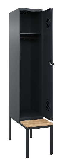 C+P Spind Evolo PLUS 0490507-32 mit Bank 3 Abt.400mm Drehriegel (HxBxT) 2120x1200x815mm 9016/3015