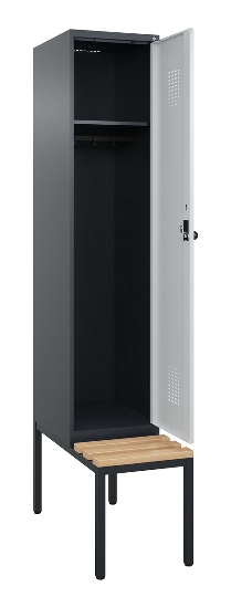 C+P Spind Evolo PLUS 0490507-32 mit Bank 3 Abt.400mm Drehriegel (HxBxT) 2120x1200x815mm 9016/3015