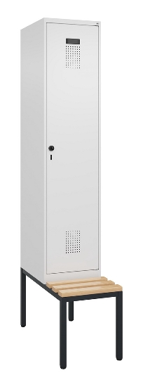C+P Spind Evolo PLUS 0490507-32 mit Bank 3 Abt.400mm Drehriegel (HxBxT) 2120x1200x815mm 9016/3015