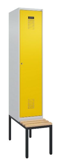C+P Spind Evolo PLUS 0490507-32 mit Bank 3 Abt.400mm Drehriegel (HxBxT) 2120x1200x815mm 9016/3015