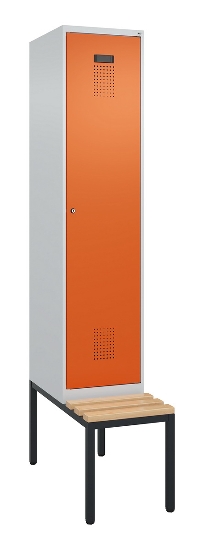 C+P Spind Evolo PLUS 0490507-32 mit Bank 3 Abt.400mm Drehriegel (HxBxT) 2120x1200x815mm 9016/3015