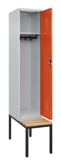 C+P Spind Evolo PLUS 0490507-32 mit Bank 3 Abt.400mm Drehriegel (HxBxT) 2120x1200x815mm 9016/3015