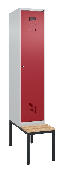 C+P Spind Evolo PLUS 0490507-32 mit Bank 3 Abt.400mm Drehriegel (HxBxT) 2120x1200x815mm 9016/3015