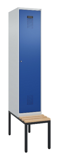 C+P Spind Evolo PLUS 0490507-32 mit Bank 3 Abt.400mm Drehriegel (HxBxT) 2120x1200x815mm 9016/3015