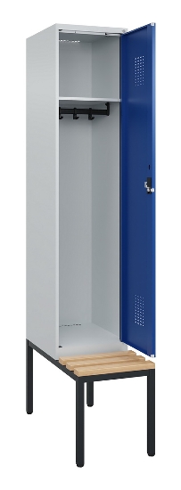 C+P Spind Evolo PLUS 0490507-32 mit Bank 3 Abt.400mm Drehriegel (HxBxT) 2120x1200x815mm 9016/3015