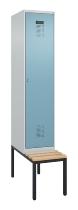 C+P Spind Evolo PLUS 0490507-32 mit Bank 3 Abt.400mm Drehriegel (HxBxT) 2120x1200x815mm 9016/3015