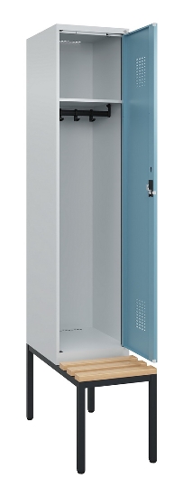 C+P Spind Evolo PLUS 0490507-32 mit Bank 3 Abt.400mm Drehriegel (HxBxT) 2120x1200x815mm 9016/3015
