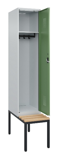 C+P Spind Evolo PLUS 0490507-32 mit Bank 3 Abt.400mm Drehriegel (HxBxT) 2120x1200x815mm 9016/3015