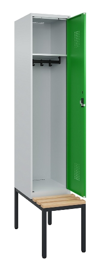 C+P Spind Evolo PLUS 0490507-32 mit Bank 3 Abt.400mm Drehriegel (HxBxT) 2120x1200x815mm 9016/3015