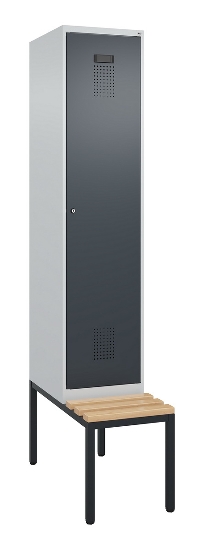 C+P Spind Evolo PLUS 0490507-32 mit Bank 3 Abt.400mm Drehriegel (HxBxT) 2120x1200x815mm 9016/3015