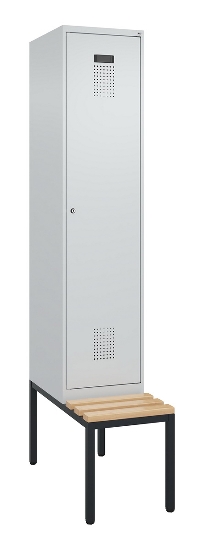 C+P Spind Evolo PLUS 0490507-32 mit Bank 3 Abt.400mm Drehriegel (HxBxT) 2120x1200x815mm 9016/3015