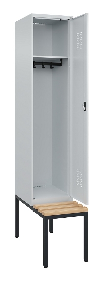 C+P Spind Evolo PLUS 0490507-32 mit Bank 3 Abt.400mm Drehriegel (HxBxT) 2120x1200x815mm 9016/3015