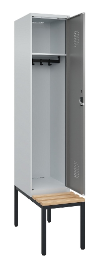 C+P Spind Evolo PLUS 0490507-32 mit Bank 3 Abt.400mm Drehriegel (HxBxT) 2120x1200x815mm 9016/3015