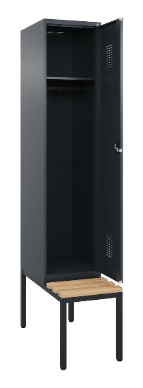 C+P Spind Evolo PLUS 0490507-32 mit Bank 3 Abt.400mm Drehriegel (HxBxT) 2120x1200x815mm 9016/3015