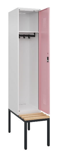 C+P Spind Evolo PLUS 0490507-32 mit Bank 3 Abt.400mm Drehriegel (HxBxT) 2120x1200x815mm 9016/3015