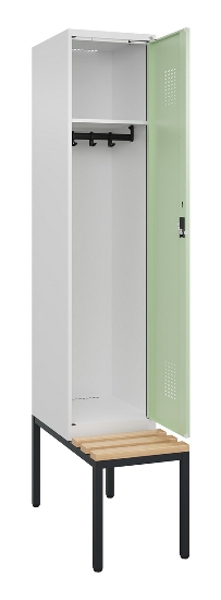 C+P Spind Evolo PLUS 0490507-32 mit Bank 3 Abt.400mm Drehriegel (HxBxT) 2120x1200x815mm 9016/3015