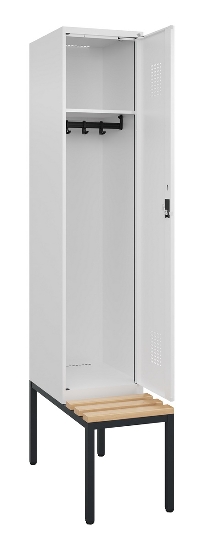 C+P Spind Evolo PLUS 0490507-32 mit Bank 3 Abt.400mm Drehriegel (HxBxT) 2120x1200x815mm 9016/3015