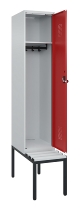 C+P Spind Evolo PLUS 0490507-12 mit Bank 1 Abt.400mm Drehriegel (HxBxT) 2120x400x815mm 7035/6011