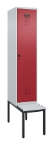 C+P Spind Evolo PLUS 0490507-12 mit Bank 1 Abt.400mm Drehriegel (HxBxT) 2120x400x815mm 7035/6011