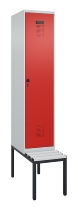 C+P Spind Evolo PLUS 0490507-12 mit Bank 1 Abt.400mm Drehriegel (HxBxT) 2120x400x815mm 7035/6011