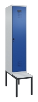 C+P Spind Evolo PLUS 0490507-12 mit Bank 1 Abt.400mm Drehriegel (HxBxT) 2120x400x815mm 7035/6011