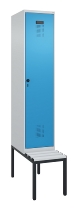 C+P Spind Evolo PLUS 0490507-12 mit Bank 1 Abt.400mm Drehriegel (HxBxT) 2120x400x815mm 7035/6011