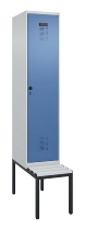 C+P Spind Evolo PLUS 0490507-12 mit Bank 1 Abt.400mm Drehriegel (HxBxT) 2120x400x815mm 7035/6011
