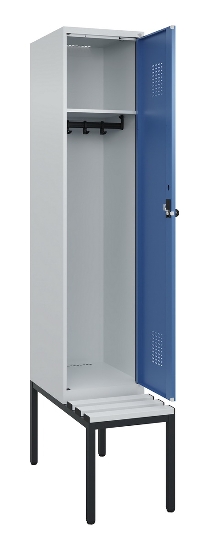 C+P Spind Evolo PLUS 0490507-12 mit Bank 1 Abt.400mm Drehriegel (HxBxT) 2120x400x815mm 7035/6011