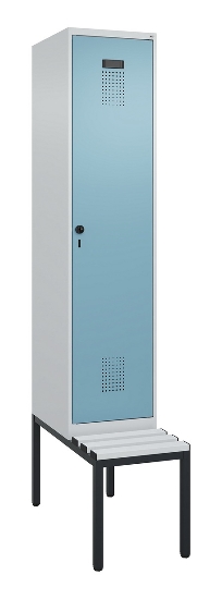 C+P Spind Evolo PLUS 0490507-12 mit Bank 1 Abt.400mm Drehriegel (HxBxT) 2120x400x815mm 7035/6011