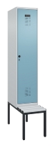C+P Spind Evolo PLUS 0490507-12 mit Bank 1 Abt.400mm Drehriegel (HxBxT) 2120x400x815mm 7035/6011