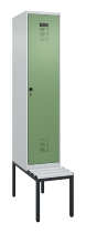 C+P Spind Evolo PLUS 0490507-12 mit Bank 1 Abt.400mm Drehriegel (HxBxT) 2120x400x815mm 7035/6011