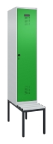 C+P Spind Evolo PLUS 0490507-12 mit Bank 1 Abt.400mm Drehriegel (HxBxT) 2120x400x815mm 7035/6011