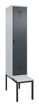 C+P Spind Evolo PLUS 0490507-12 mit Bank 1 Abt.400mm Drehriegel (HxBxT) 2120x400x815mm 7035/6011