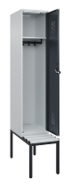 C+P Spind Evolo PLUS 0490507-12 mit Bank 1 Abt.400mm Drehriegel (HxBxT) 2120x400x815mm 7035/6011