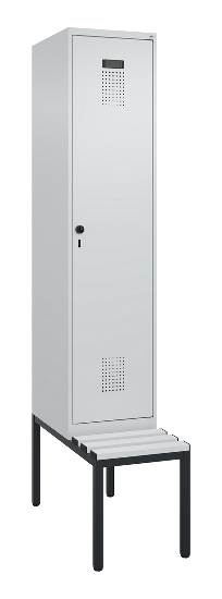 C+P Spind Evolo PLUS 0490507-12 mit Bank 1 Abt.400mm Drehriegel (HxBxT) 2120x400x815mm 7035/6011