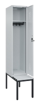 C+P Spind Evolo PLUS 0490507-12 mit Bank 1 Abt.400mm Drehriegel (HxBxT) 2120x400x815mm 7035/6011
