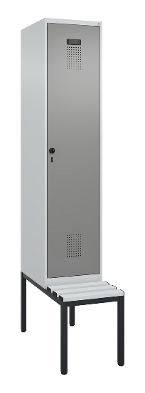 C+P Spind Evolo PLUS 0490507-12 mit Bank 1 Abt.400mm Drehriegel (HxBxT) 2120x400x815mm 7035/6011