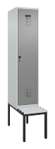 C+P Spind Evolo PLUS 0490507-12 mit Bank 1 Abt.400mm Drehriegel (HxBxT) 2120x400x815mm 7035/6011