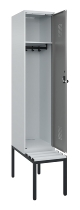 C+P Spind Evolo PLUS 0490507-12 mit Bank 1 Abt.400mm Drehriegel (HxBxT) 2120x400x815mm 7035/6011