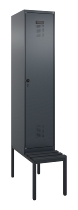 C+P Spind Evolo PLUS 0490507-12 mit Bank 1 Abt.400mm Drehriegel (HxBxT) 2120x400x815mm 7035/6011