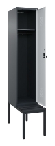 C+P Spind Evolo PLUS 0490507-12 mit Bank 1 Abt.400mm Drehriegel (HxBxT) 2120x400x815mm 7035/6011