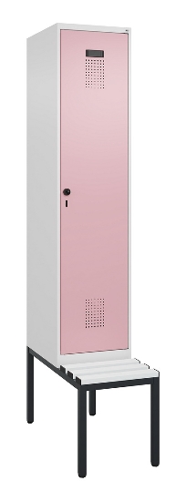 C+P Spind Evolo PLUS 0490507-12 mit Bank 1 Abt.400mm Drehriegel (HxBxT) 2120x400x815mm 7035/6011