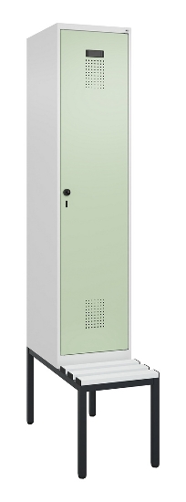 C+P Spind Evolo PLUS 0490507-12 mit Bank 1 Abt.400mm Drehriegel (HxBxT) 2120x400x815mm 7035/6011